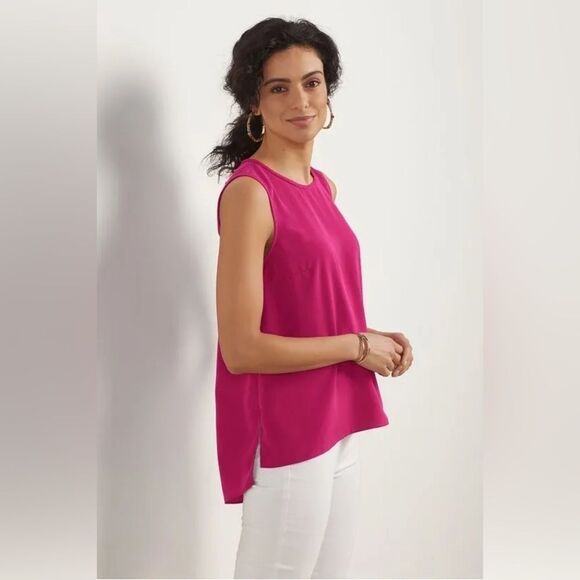 Soft Surroundings Silky Tank w/ Keyhole Braided Scoop Neck Size 2X EUC - Picture 1 of 7